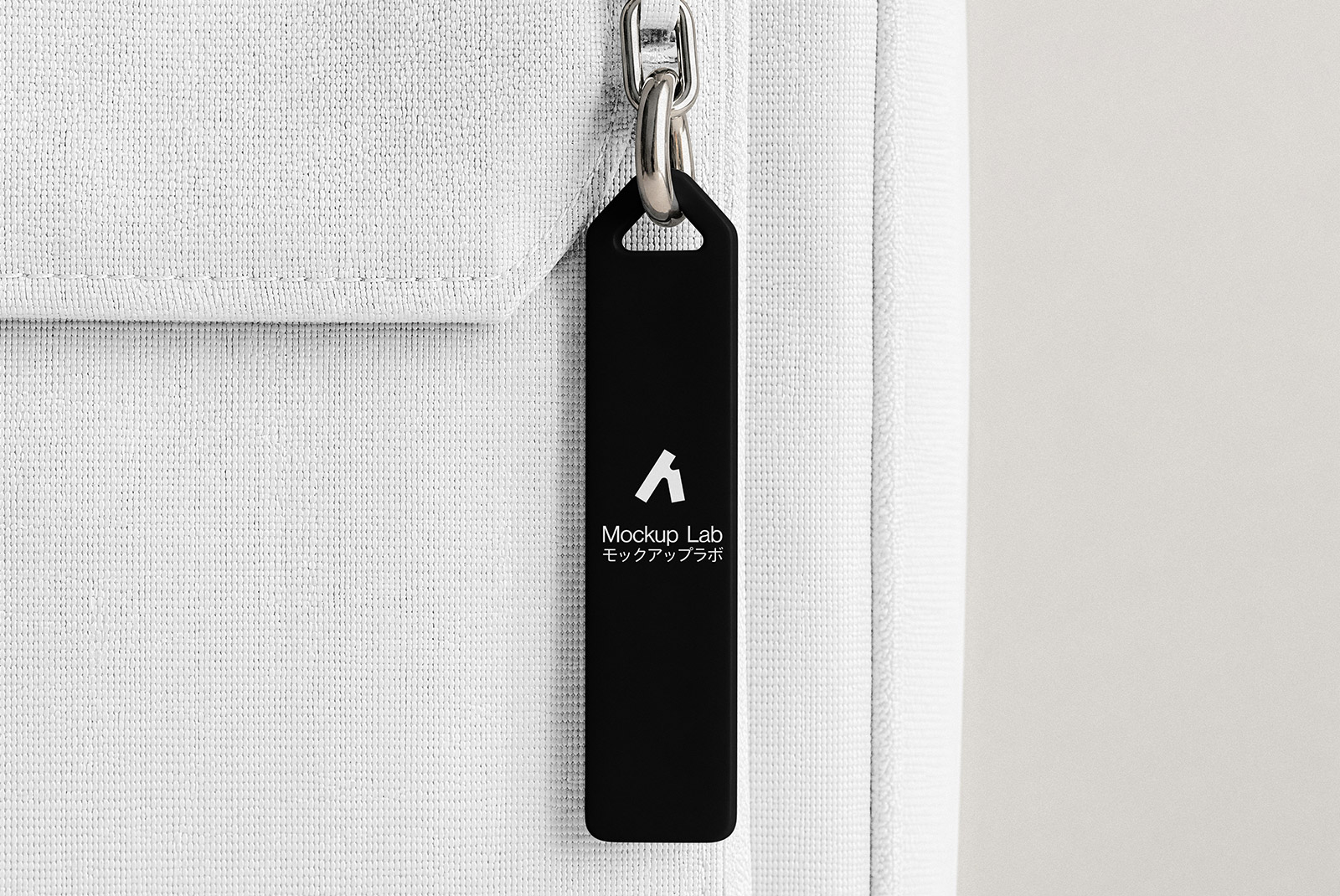 Angled shot of the zipper mockup, highlighting the texture and material details.